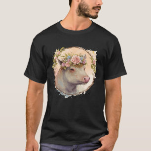 Camiseta Caza de flor de color de agua dulce de jabalí
