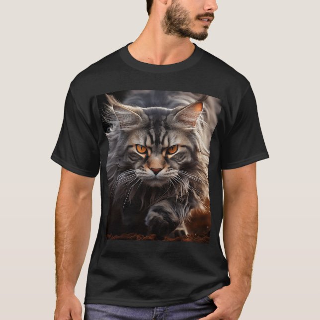 Camiseta Caza de gato Maine Coon (Anverso)