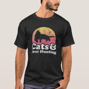Camiseta Caza de gatos y ciervos para gatos de hombres o mu