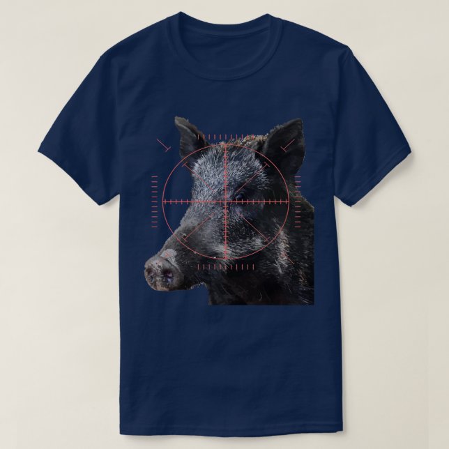 Camiseta Caza De Hog Boar Salvaje En Arte Vector De Vista (Diseño del anverso)