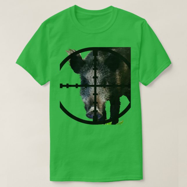 Camiseta Caza De Hog Boar Salvaje En El Vector De Ámbito Ar (Diseño del anverso)