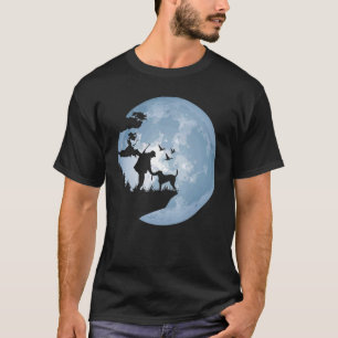Camiseta Caza De Hombres De Silhouette De La Luna De Cazado