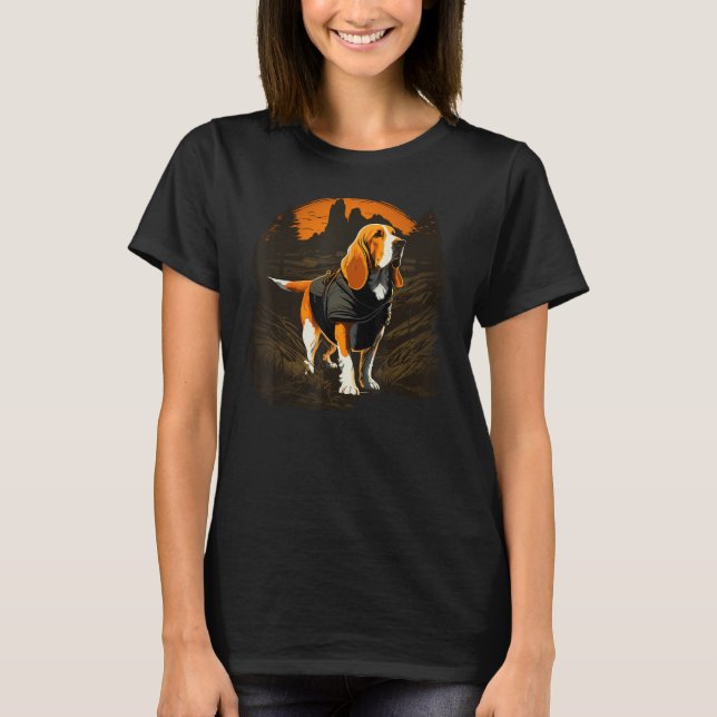 Camiseta Caza de hound en Basset (Anverso)