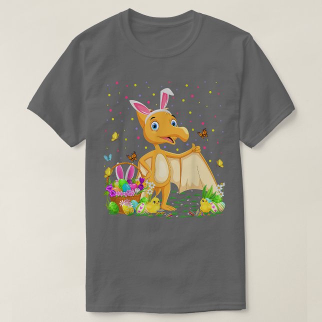 Camiseta Caza de huevo de conejo de pterodáctilo Eas de páj (Diseño del anverso)