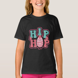 Camiseta Caza de huevos de conejo lindo Hip Hop Feliz Pascu