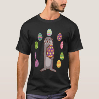 Camiseta Caza de huevos de Otter Día de Pascua Chica de ani