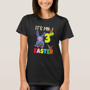 Camiseta Caza de huevos de Pascua 3 cumpleaños lindo gato d