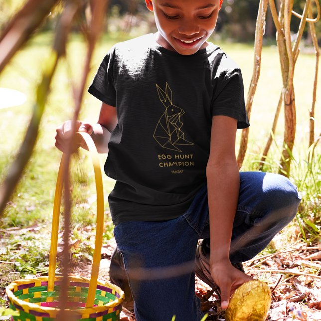 Camiseta Caza de huevos de Pascua Bunny negro personalizado (Subido por el creador)