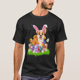 Camiseta Caza de Huevos de Pascua con Perro Corgi Galés Ore