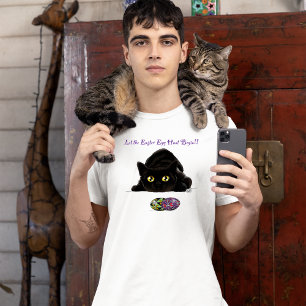 Camiseta Caza de Huevos de Pascua de Gato Negro Fiesta Amar