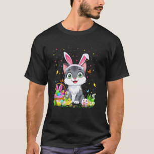 Camiseta Caza de huevos de Pascua de gato Oreja de conejo G