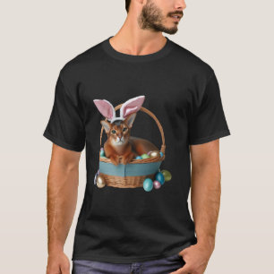 Camiseta Caza de huevos de Pascua del gato abisinio lindo d
