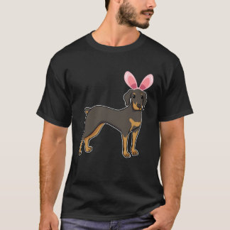 Camiseta Caza de Huevos de Pascua Doberman con Oreja de Con