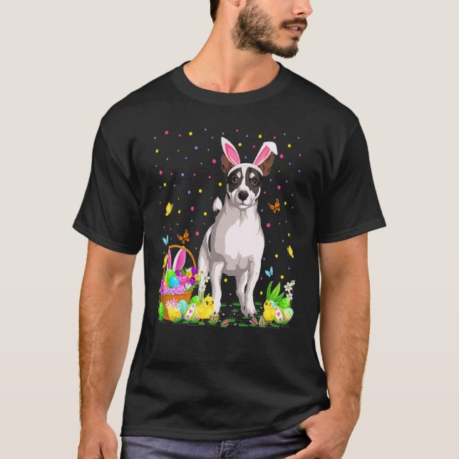 Camiseta Caza de huevos de Pascua Jack Russell Terrier Dog  (Anverso)