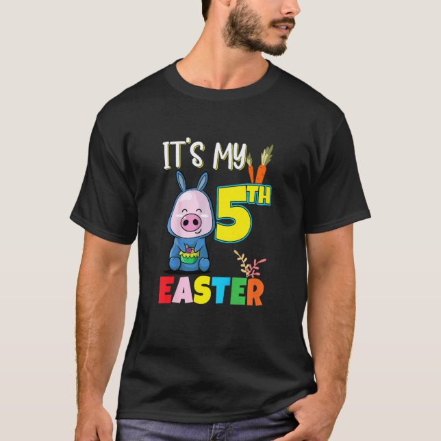 Camiseta Caza de huevos de pascua para niños 5 cumpleaños l (Anverso)