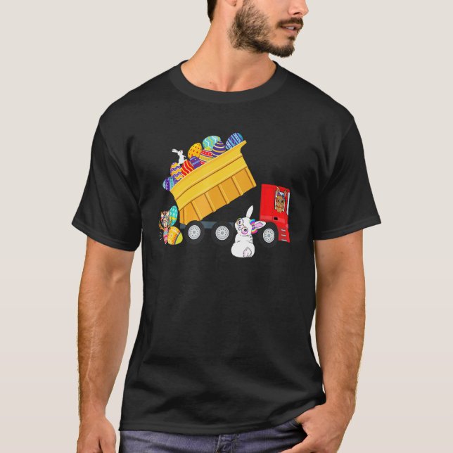 Camiseta Caza de Huevos de Pascua Para Niños Camiones Amado (Anverso)