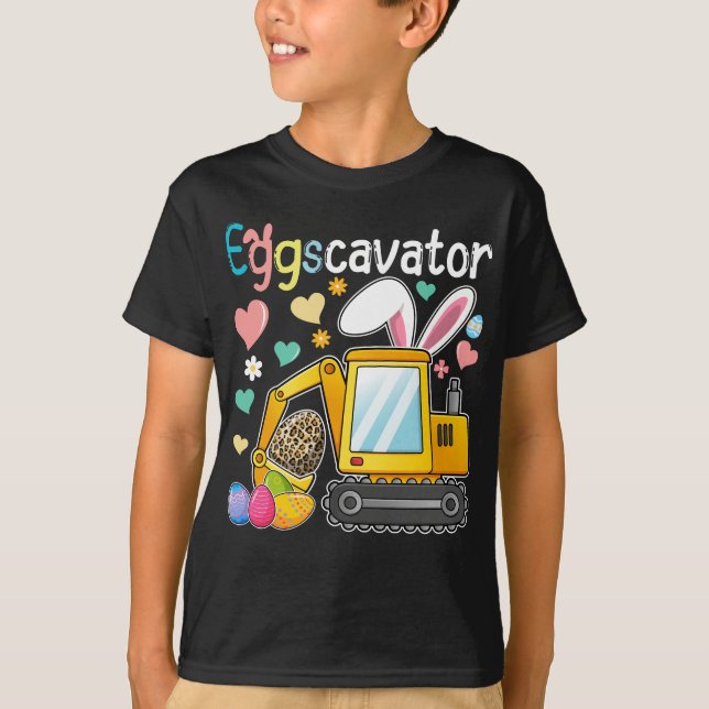 Camiseta Caza de huevos en el Día de Pascua de Excavator (Anverso)