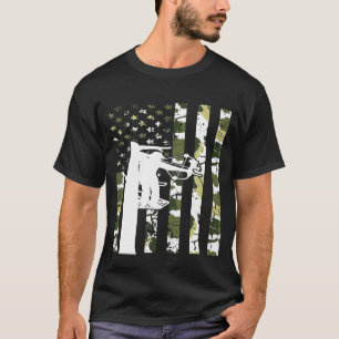 Camiseta Caza de la bandera estadounidense Arco de tiro Cam