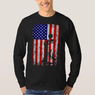 Camiseta Caza de mapaches perros Bandera estadounidense