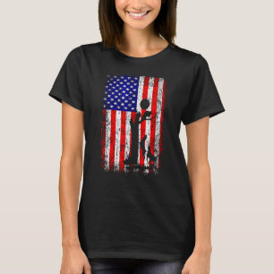 Camiseta Caza de mapaches perros Bandera estadounidense
