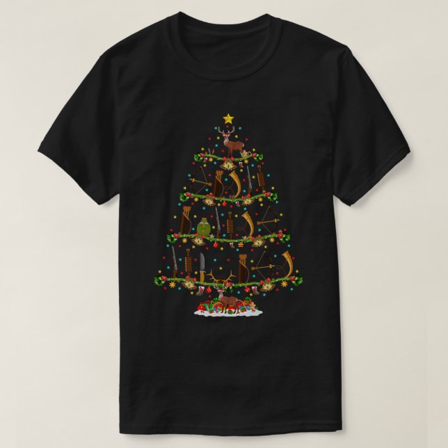 Camiseta Caza de navidades amantes iluminando Santa Caza (Diseño del anverso)