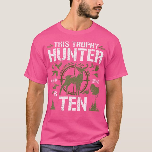 Camiseta Caza de niños de 10 años fiesta de cumpleaños Deer (Anverso)