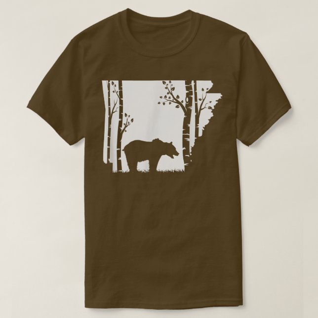 Camiseta Caza de oso pardo pardo - Arkansas mapa Hunter (Diseño del anverso)