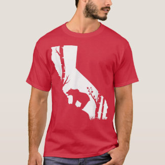 Camiseta Caza de oso pardo pardo pardo - mapa CALIFORNIA Hu