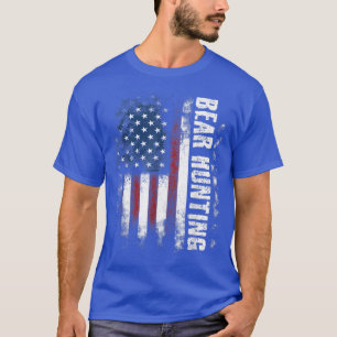 Camiseta Caza de osos Bandera Estadounidense Caza osos