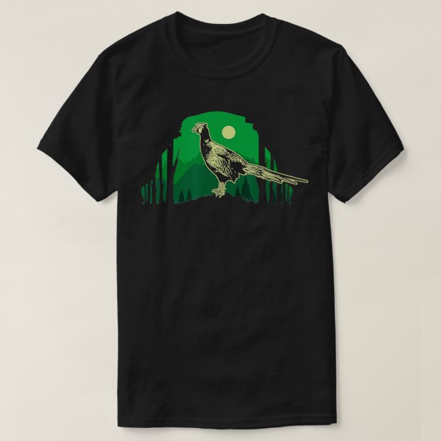 Camiseta Caza de pájaro faisán Naturaleza arte Cazador (Diseño del anverso)