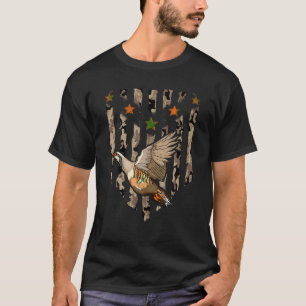 Camiseta Caza De Pájaros Chukar Camuflaje De Bandera Estado