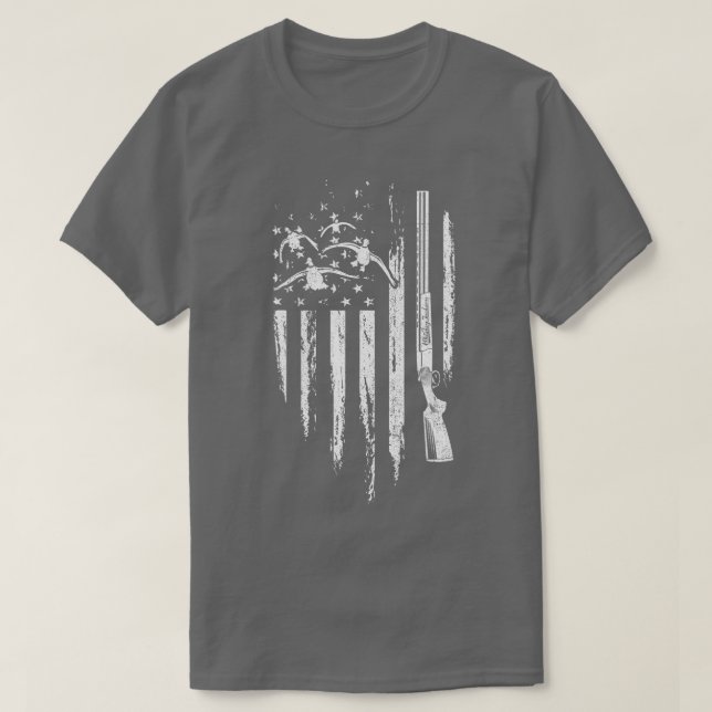 Camiseta Caza de pato Bandera americana Waterfowl Goose Reg (Diseño del anverso)