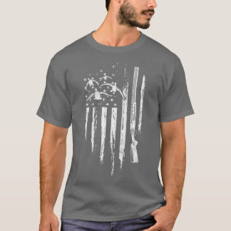 Camiseta Caza de pato Bandera americana Waterfowl Goose Reg