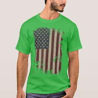 Camiseta Caza de pato Bandera estadounidense Cazador de cos