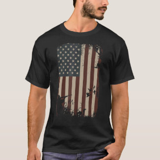 Camiseta Caza de pato Bandera estadounidense Cazadora de co