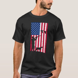 Camiseta Caza de pato Bandera estadounidense Patriótica Wat