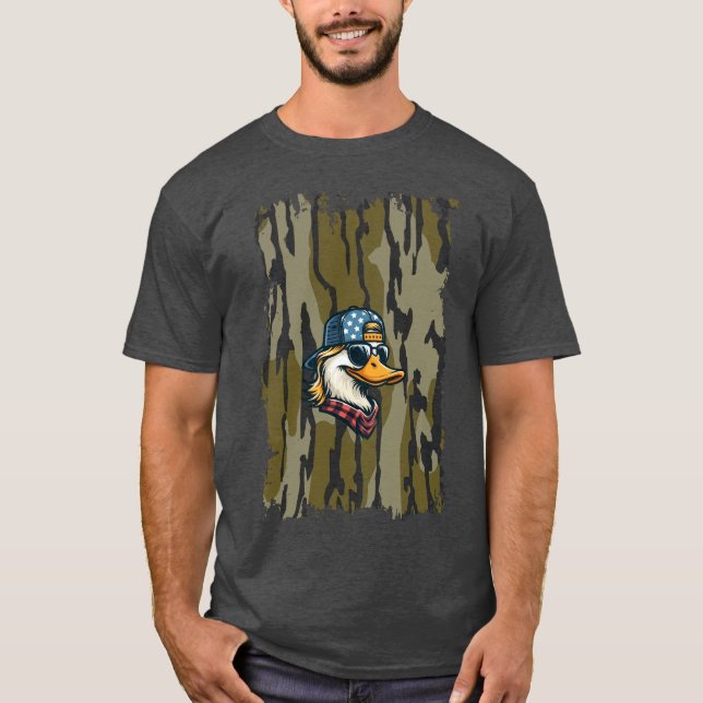 Camiseta Caza de pato de camo de camo en el bosque del pato (Anverso)