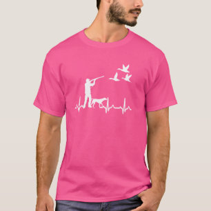 Camiseta Caza de pato Heartbeat Vintage Bird Shooting Goose