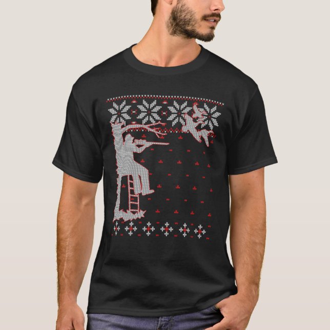 Camiseta Caza de pato Navidades feos suéter, cazador de pat (Anverso)