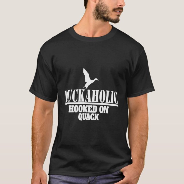 Camiseta Caza De Patos Duckaholic Enganchado A Un Pato Grac (Anverso)