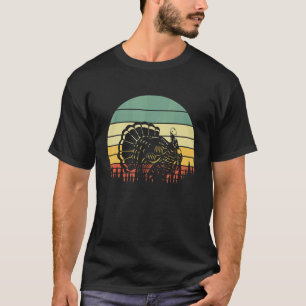Camiseta Caza de pavos al atardecer retro vintage