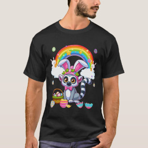 Camiseta Caza de Semana Santa de Lemur Bunny Cesta de Huevo