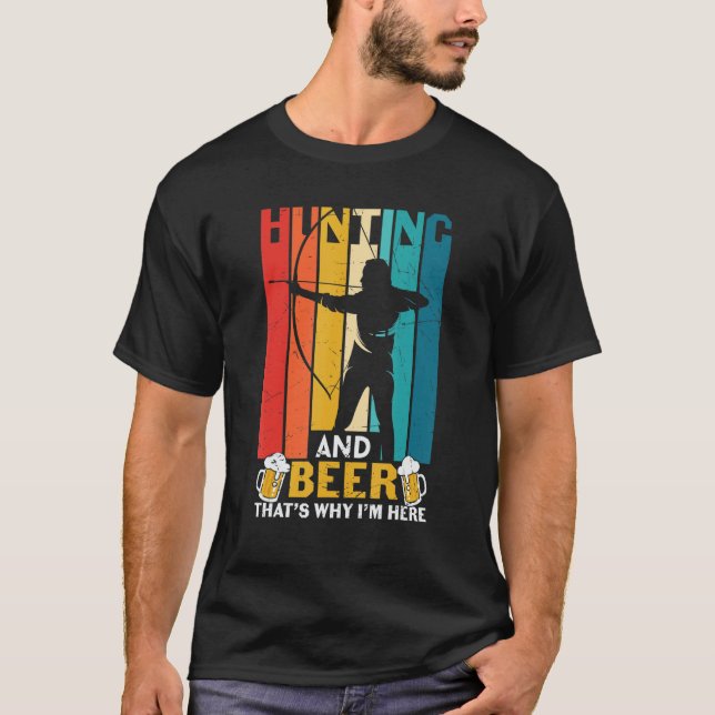 Camiseta Caza de tiro con arco y cerveza por eso soy H (Anverso)
