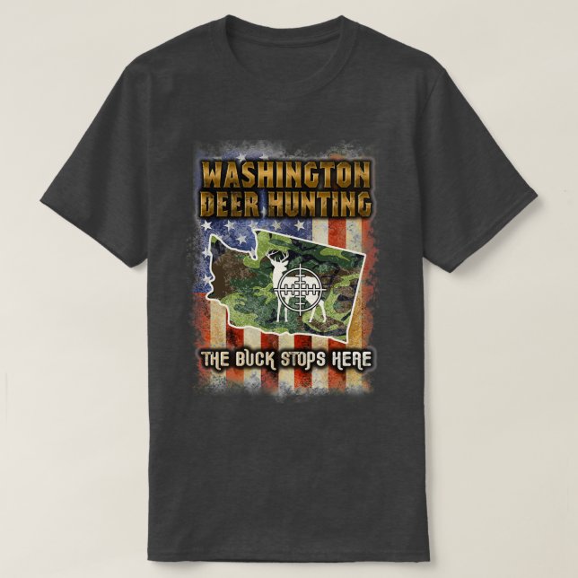 Camiseta Caza de trofeos en Washington Deer (Diseño del anverso)