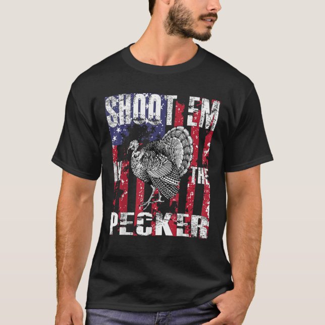 Camiseta Caza de Turquía masculina los dispara en la cacerí (Anverso)