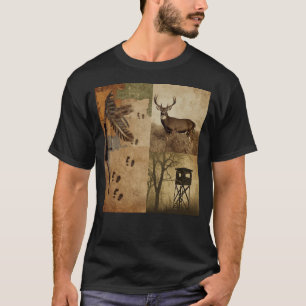 Camiseta Caza de venado cola blanca con arco vintage