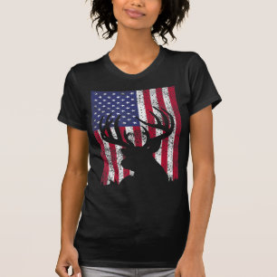Camiseta Caza de venado Tee Whitetail Hunter American Fla