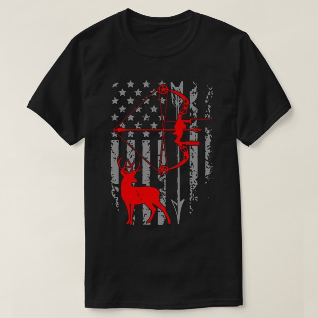 Camiseta Caza de venados Bandera Americana Caza de vacas Pa (Diseño del anverso)