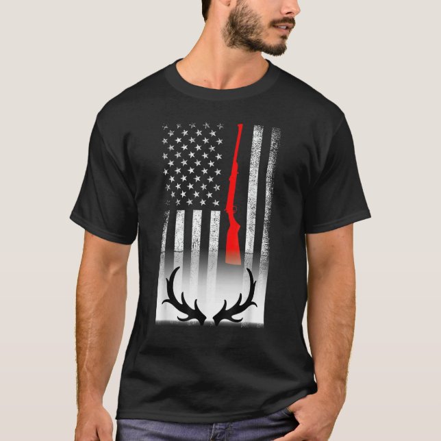 Camiseta Caza de venados Bandera Americana Estados Unidos O (Anverso)