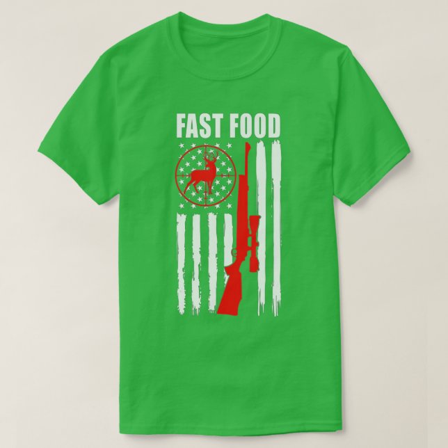 Camiseta Caza de venados, come más rápido alimento Gracioso (Diseño del anverso)